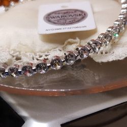 925 Sterling Silver Swarovski Crystal's Bracelet New 