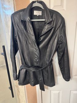 Leather Belted Jacket Size M