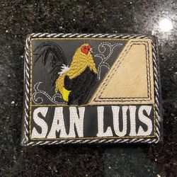 ROOSTER Gallo Cockfighting SAN LUIS Mexico Western EMBROIDERED Leather Bifold Wallet