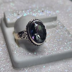 Genuine Amethyst 925 sterling silver rings for woman Size 9