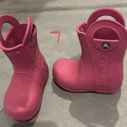 Pink Crocs Kids Boots size 7