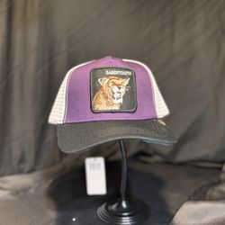 Premium Purple Trucker Cap with Sabertooth Patch