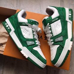 Louis Vuitton Trainer Green Denim - SIZE 9