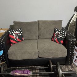 Gray & Black Loveseat