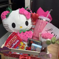 Hello Kitty Valentine’s Day Basket Gift Arrangement
