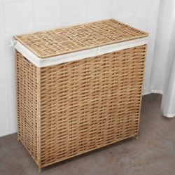 Laundry basket, willow/handmade