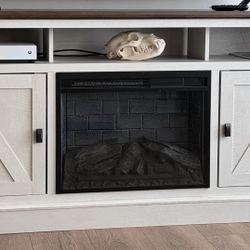 Armor Tv Tv Stand With Fireplace Ashton Lane Electric Fireplace TV Stand with Remote for TVs up to 65in, Magnolia Oak/Columbia Walnut