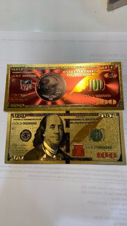 Gold Foil $100 Novelty Banknotes Set of 2