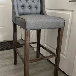 Set of 2 Bar Stools/Chairs- Gray