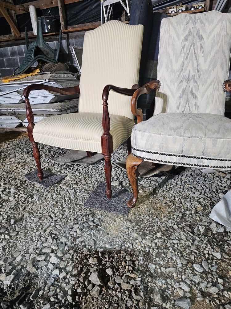 2 Queen Anne High Back Chairs 