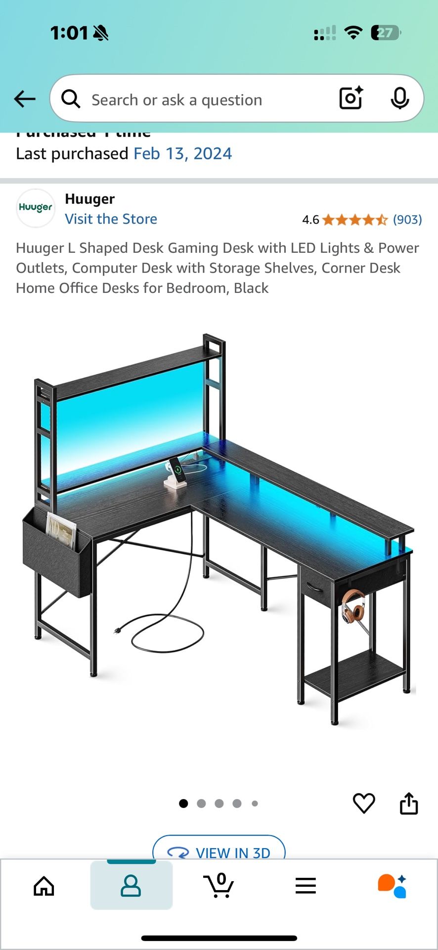 Like New Black Desk