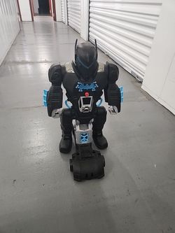Large Bat man Robot Toy with Blue Accents