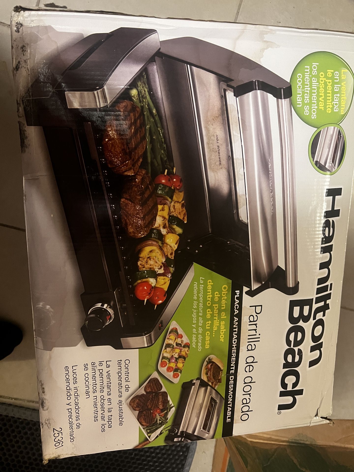 Hamilton Beach Electric Indoor Searing Grill with Viewing Window &  Adjustable Temperature Control to 450F, 118 sq. in. Surface Serves 6,  Removable Non for Sale in Chicago, IL - OfferUp