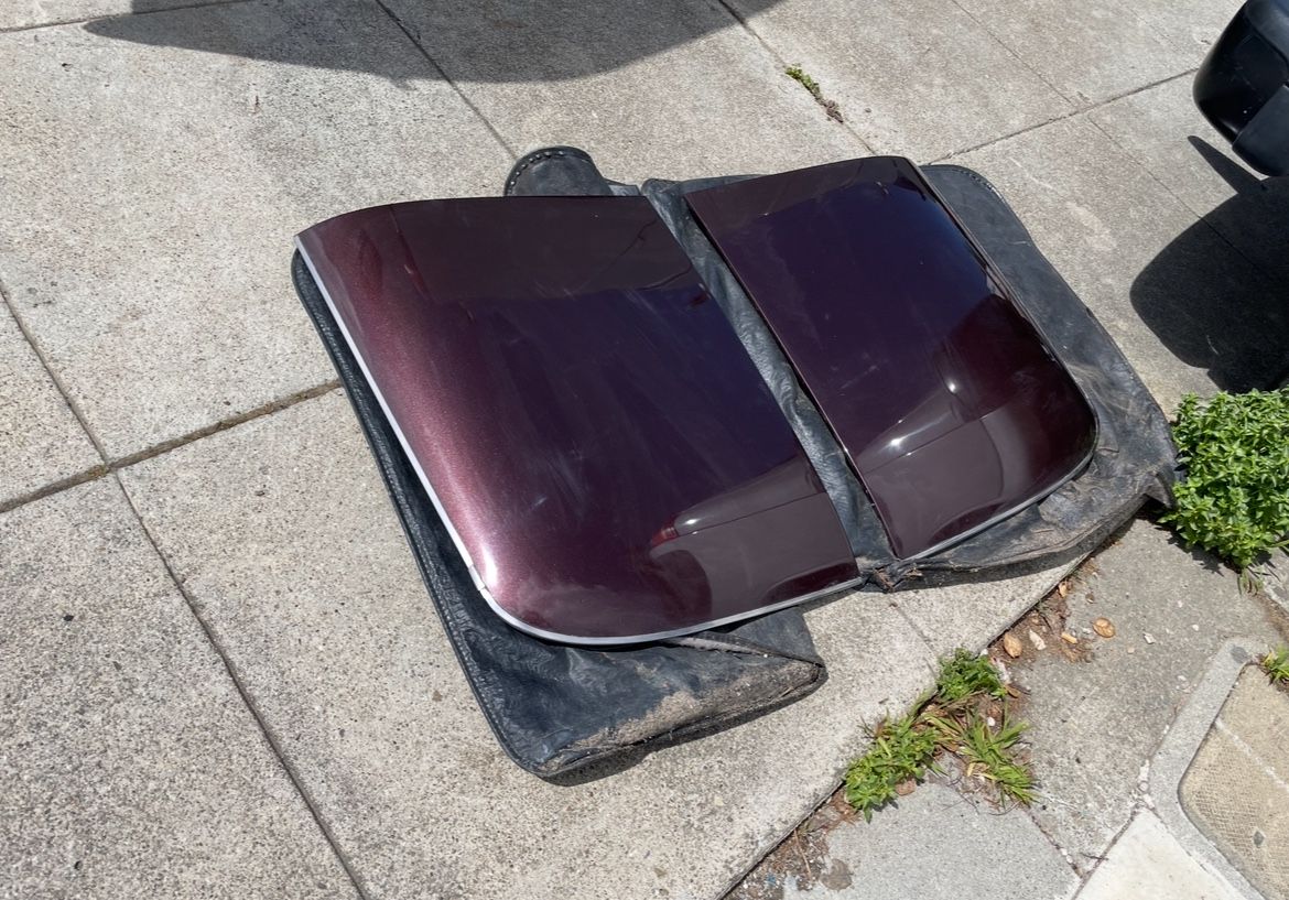 C3 Corvette T-Tops – Painted Fiberglass (Rare Black Cherry Poly)
