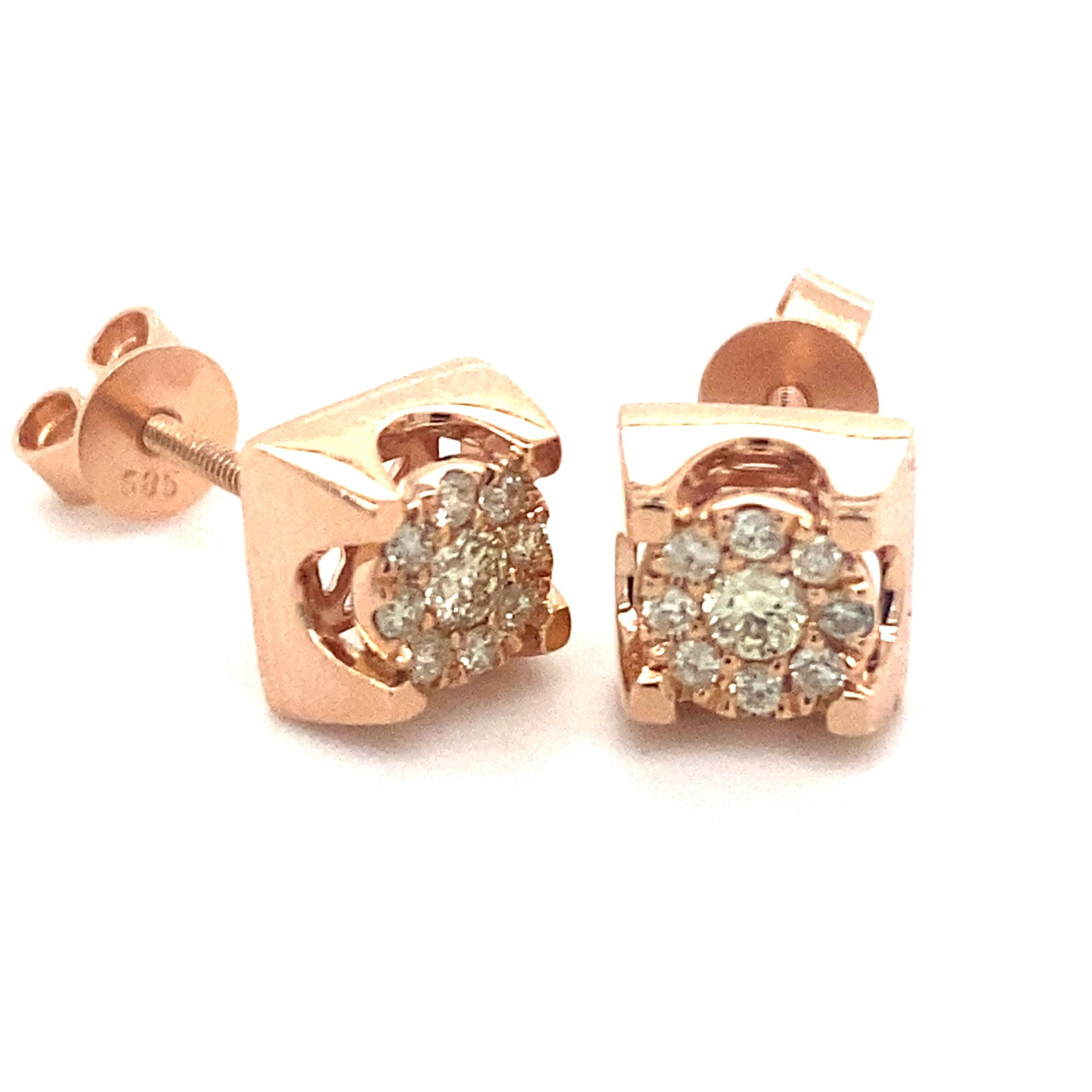 10k Rose Gold Diamond Earrings .25ctw 133621 9