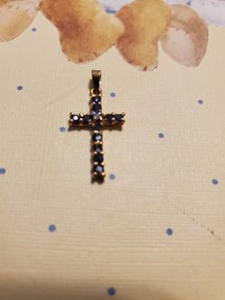 Sapphire Child's Cross For Necklace
