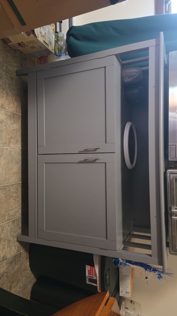 Gray Pantry Cabinet