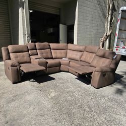 Brown Recliner Sofa W Cup Holder’s & USB Ports