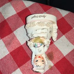 Vintage 1950s Porcelain April Birthday Girl Angel