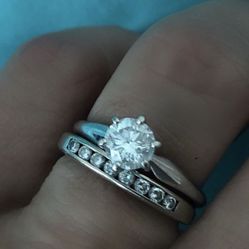 .70 carat diamond solitaire with .26 carat band, white gold