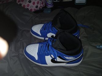 Air Jordan 1 High Blue White Sneakers