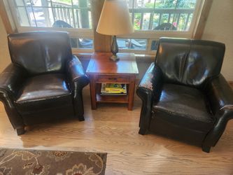 FREE faux leather chairs — set of 2