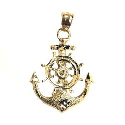 Beautiful anchor pendant 14K REAL YELLOW GOLD.