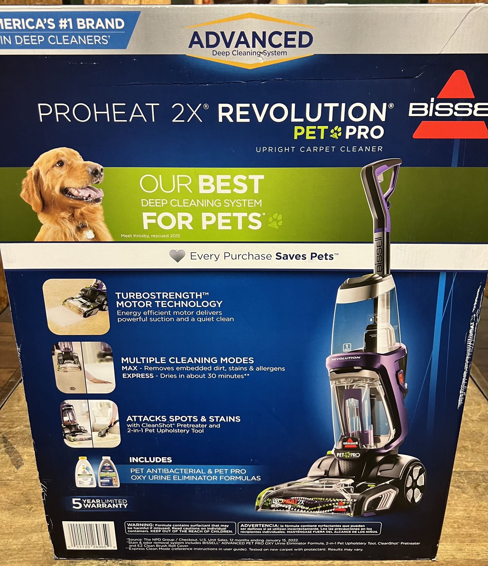 BISSELL Pro Heat 2X Revolution Pet Pro Full-Size Carpet Cleaner  *New*