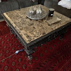Marble Coffee Table, Side Table And Butler Table - 3 Pc Set