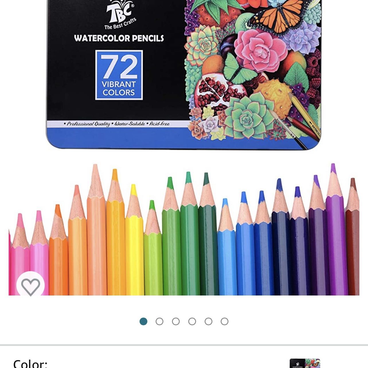 72 Watercolor Pencil in Tin Box Water-Soluble Drawing Color Pencil