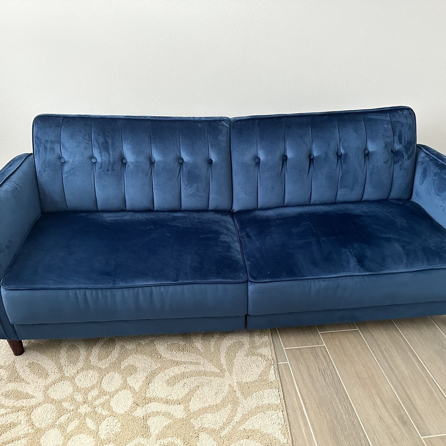 Blue Velvet Sleeper Sofa 