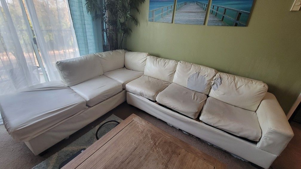 Free Sectional Faux Leather Sofa