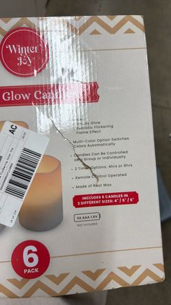 LED glow candles by Winter Joy flameless, flickering color change