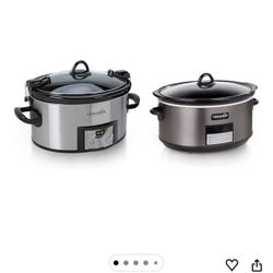 New Crock-Pot 6 Quart Cook & Carry Programmable Slow Cooker with Digital Timer, Stainless Steel (SCCPVL610-S-A) & Large 8 Quart Programmable Slow Cook
