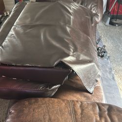 Full Size Brown Leather Lazy boy Recliner Couch 