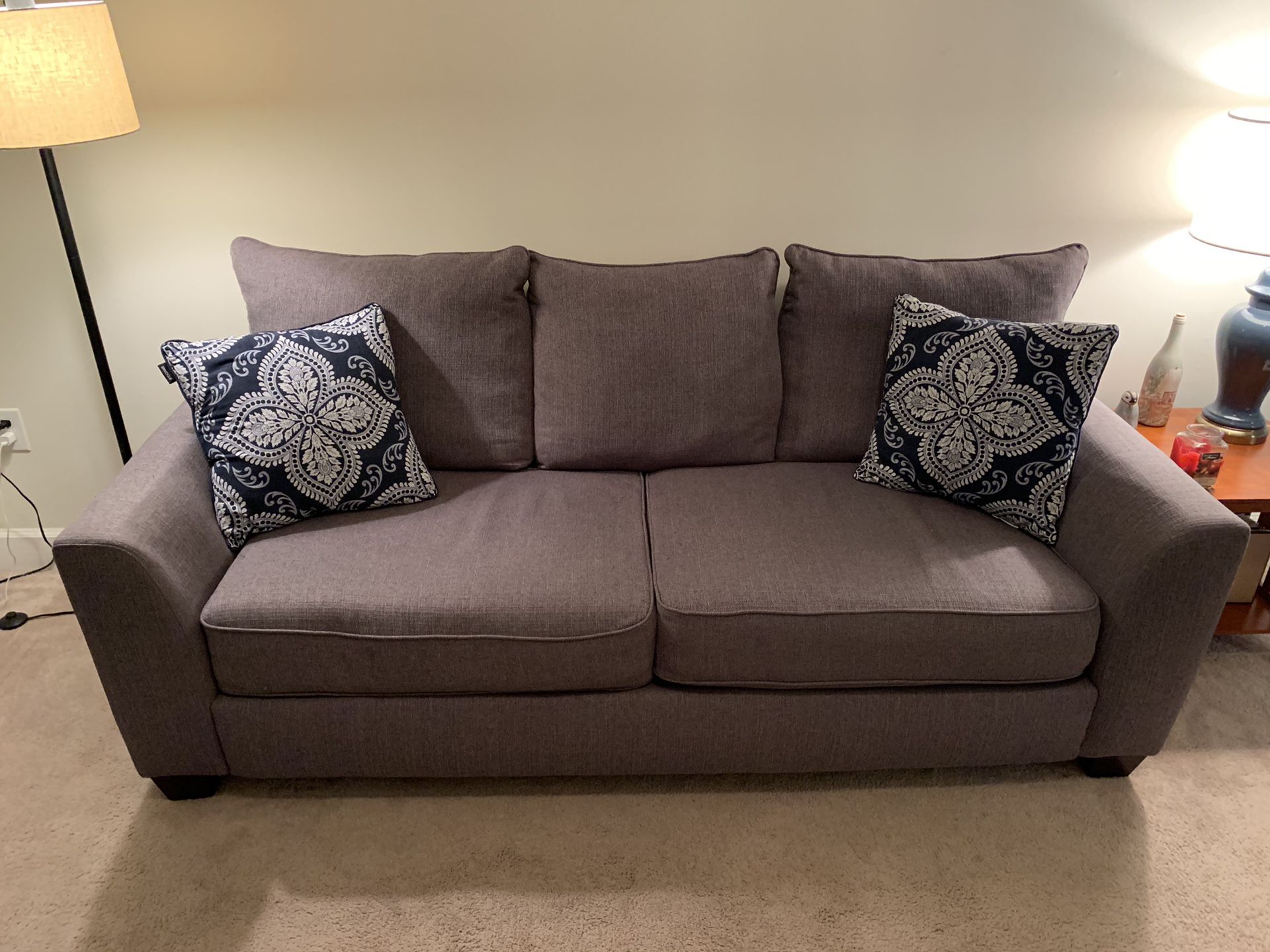 Heather Gray Upholstered Couch