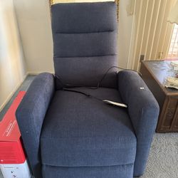 Blue Power Recliner Chair 