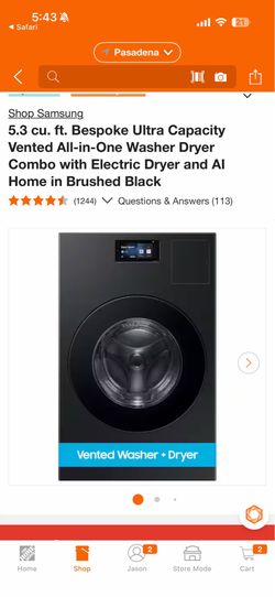 Dual Samsung washer and dryer