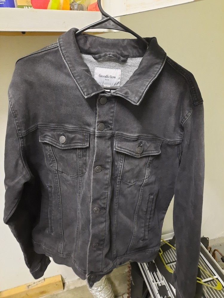 Goodfellow Black Stretch Denim Jacket Large