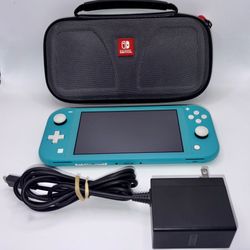 Turquoise Nintendo Switch Lite 32GB Console w/ Charger & Case