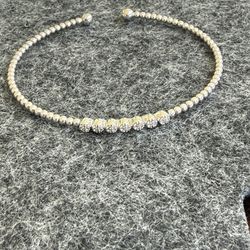 14k White Gold Bracelet With Real Diamonds