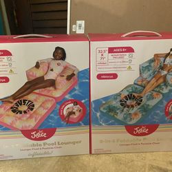 2 Brand New JUSTICE LOUNGER FLOAT & POOLSIDE CHAIR 