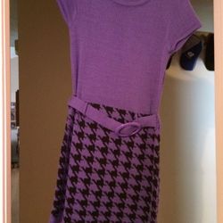 Purple and black knit dress size 14 girls