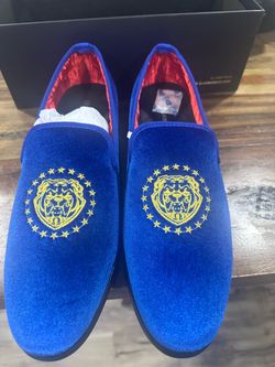 ANROMAN Loafers for Men Velvet Shoes of Fashion Embroidered 1.0 and 2.0 Party Wedding Prom Shoes