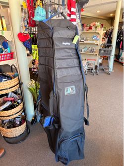 BagBoy T-660 Wheeled Golf Travel Cover – Rolling Travel Bag, Black/Royal Blue -