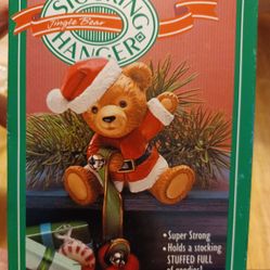 Vintage Halmark 1988 Teddy Bear Stocking Holder/decoration