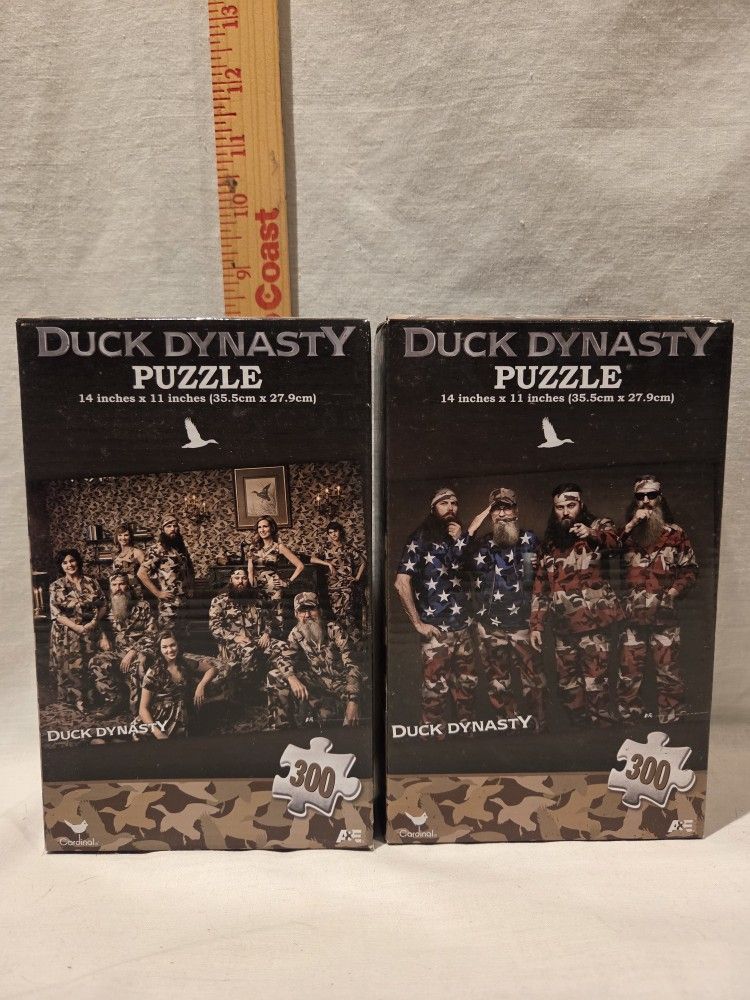 "Duck Dynasty " In Camouflage, Two 300 Piece Jigsaw Puzzles, NIB