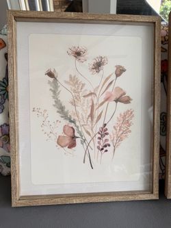 Framed Watercolor Wildflower Wall Art