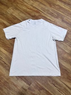 Fabletics Men’s XL Training T-Shirt Heather White Short Sleeve Athletic Gym Tee