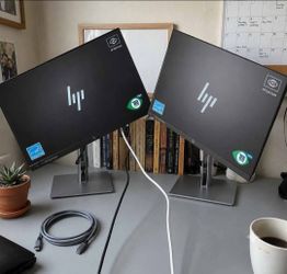 22" HP Rotating Monitors HDMI DisplayPort VGA USB